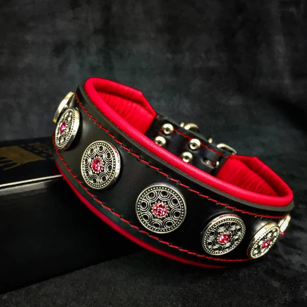 Luxe Artisanal 🐺 BIJOU COLLAR - Black & Red Edition (Fait Main en Europe)