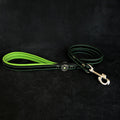 💚 Bijou Leather Lead GREEN - Laisse Cuir 110 cm | Poignée Soft & Rivet Signature