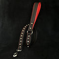 🖤 Black Soft Leather Studded Leash - Laisse Cuir 1m | 27 Studs