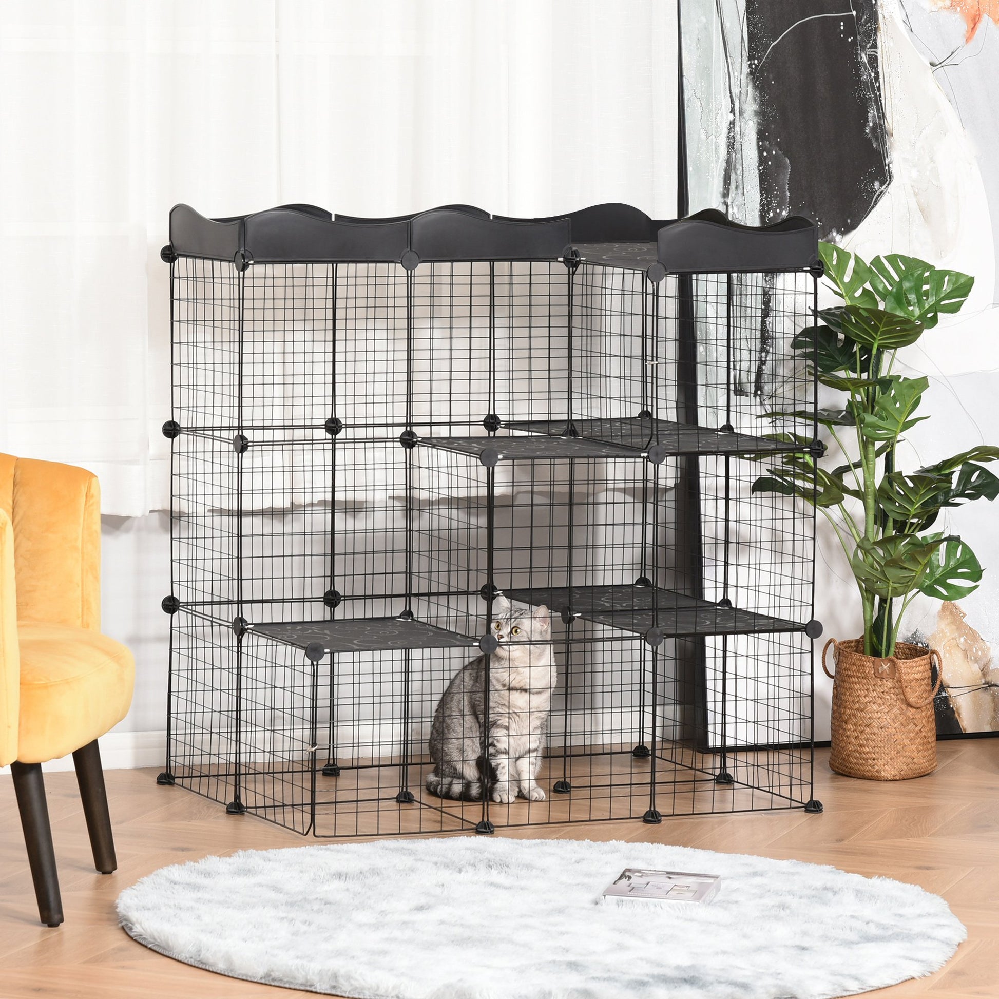 cage DIY noire pour animaux domestiques