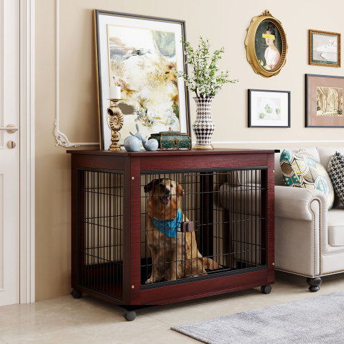 Cage pour chien style meuble – 99 cm de long | Table d’appoint élégante | Pour chiens de taille moyenne