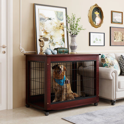 Cage pour chien style meuble – 99 cm de long | Table d’appoint élégante | Pour chiens de taille moyenne