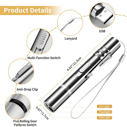 Utilisation polyvalente : Jouet pour chat, pointeur pour présentation, lampe de poche