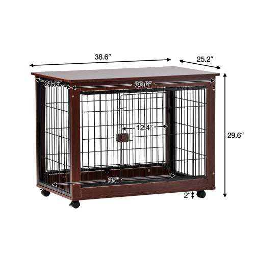 Cage pour chien style meuble – 99 cm de long | Table d’appoint élégante | Pour chiens de taille moyenne