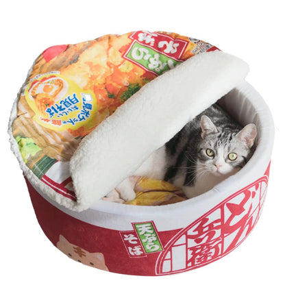 Lit pour chat en forme de bol de ramen