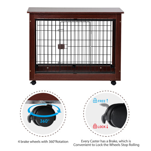 Cage pour chien style meuble – 99 cm de long | Table d’appoint élégante | Pour chiens de taille moyenne