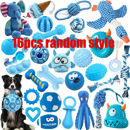 Dog 🐶 Series Dog Chew Toy Set - 16pcs (Jouets à Mâcher pour Petits Chiens)