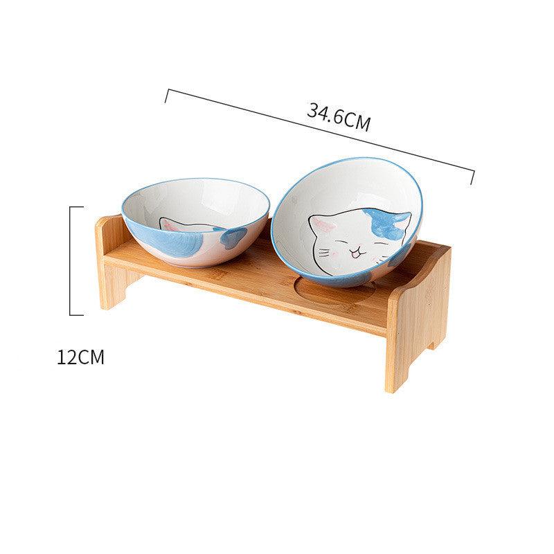 🐱 Bols en Céramique Élevés pour Chat 🍽️ - Set Double + Support | Posture Saine & Design Premium