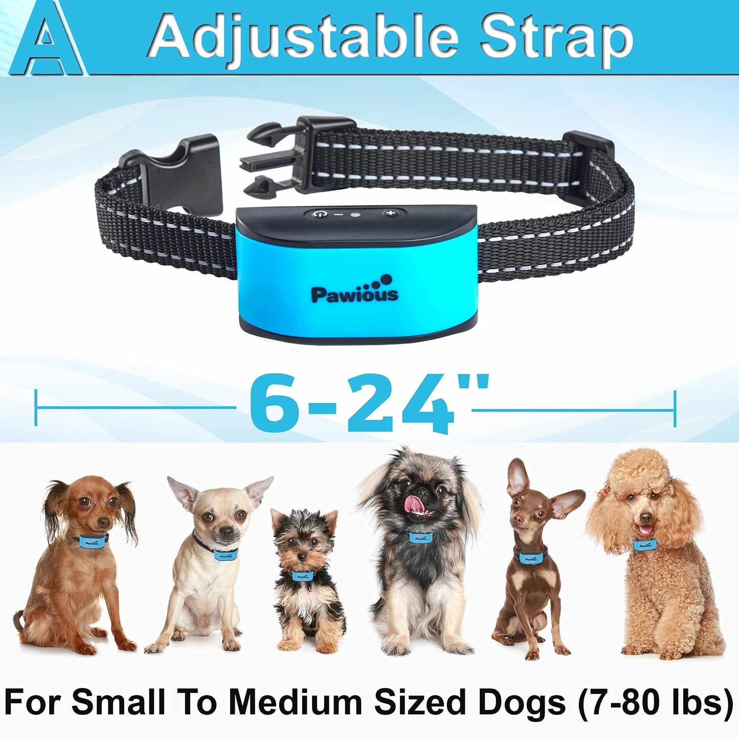 Collier Anti‑Aboiement Sans Choc pour Petit Chien - Son & Vibration - Rechargeable, Étanche, Anti‑Déclenchement