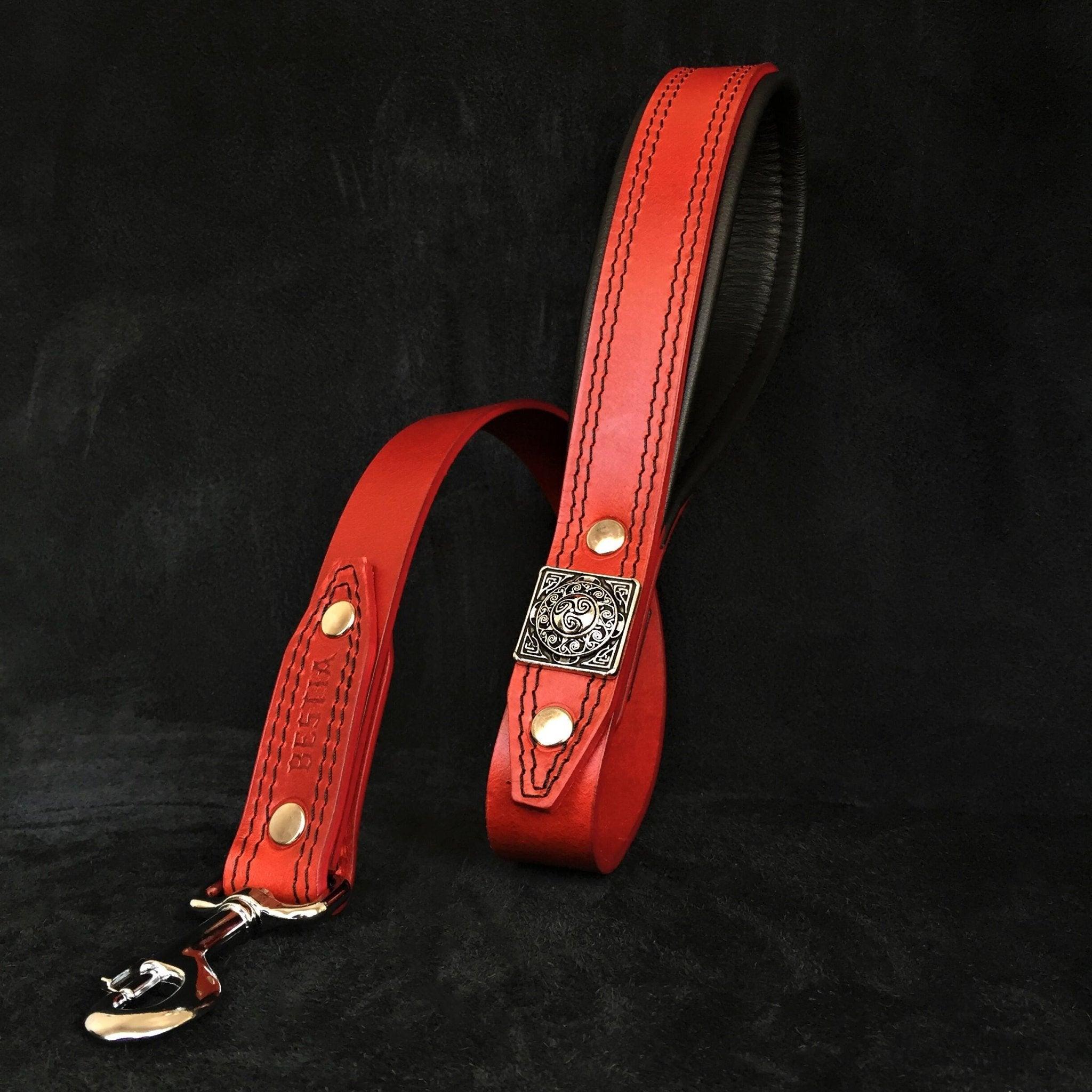 🐕‍🦺 “Eros” Leather Leash - RED