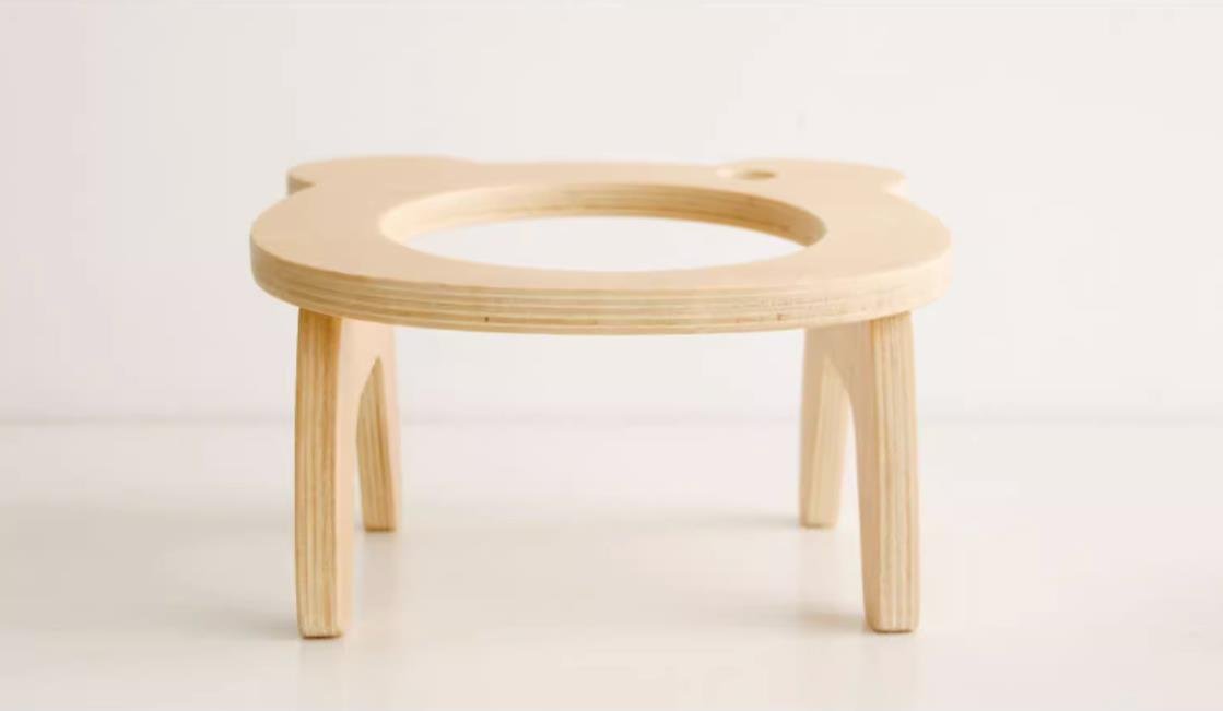🐶🐱 Forest Tree Tilted Pet Bowl With Oakwood Stand