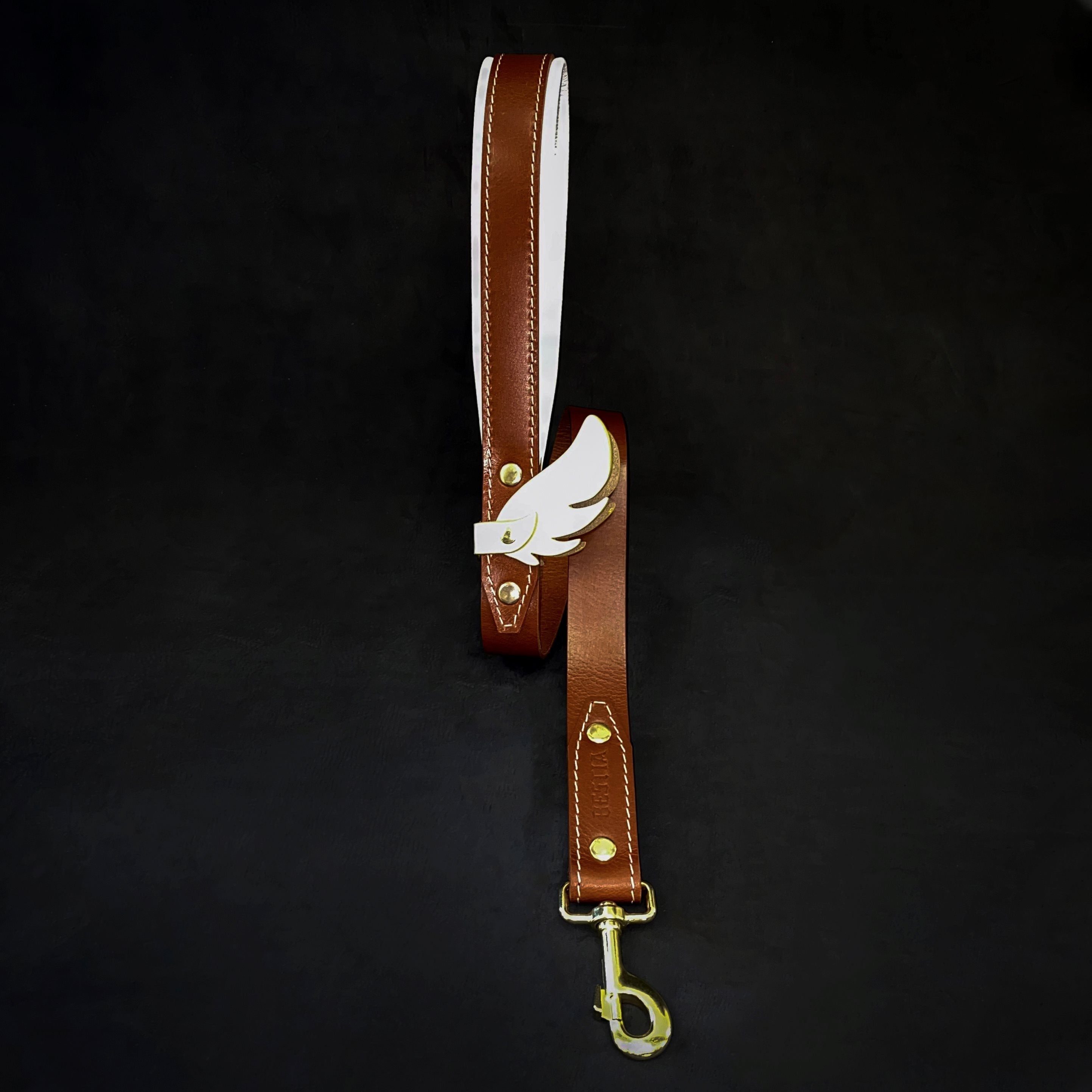 🟫 Hermes Leash - Laisse Cuir Luxe 90 cm | Brass Gold Hardware