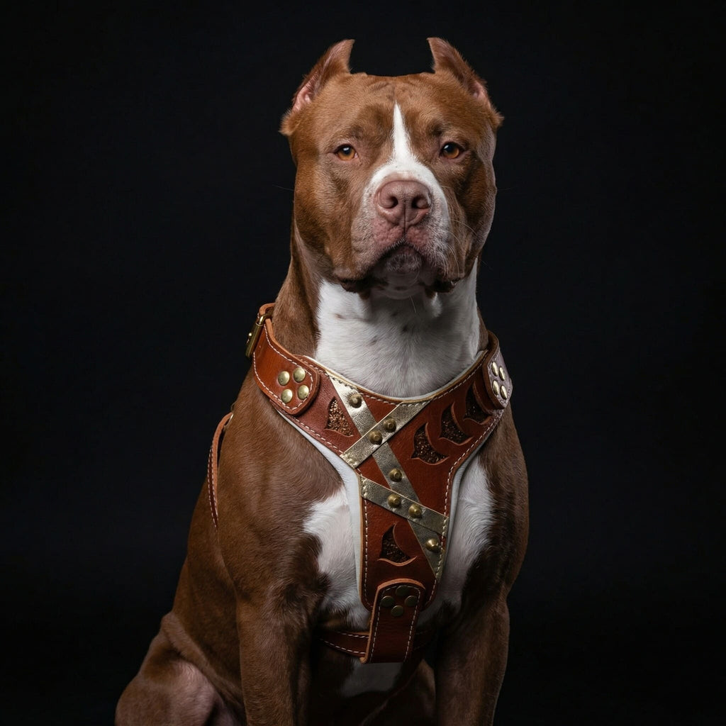 Luxe Artisanal 🐶 Harnais Hermes - Cuir Premium & Ailes Blanches (Fait Main en Europe)