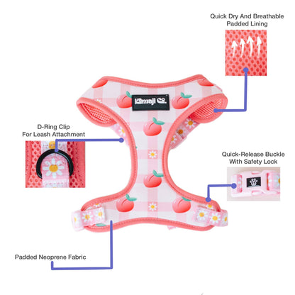 Harnais pour chien de couleur pêche