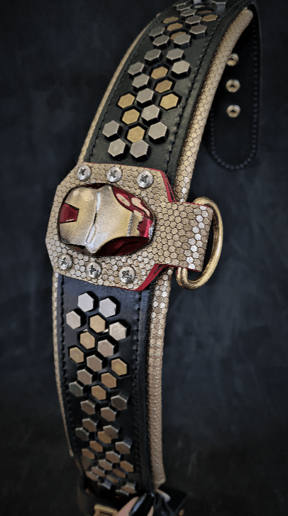 🔥 IRON DOG “Armored Edition” - Collier Cuir Premium | Hexa‑Studs & Soft Cushion