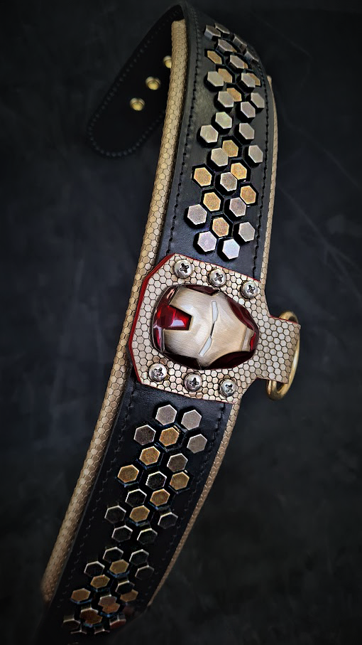 🔥 IRON DOG “Armored Edition” - Collier Cuir Premium | Hexa‑Studs & Soft Cushion