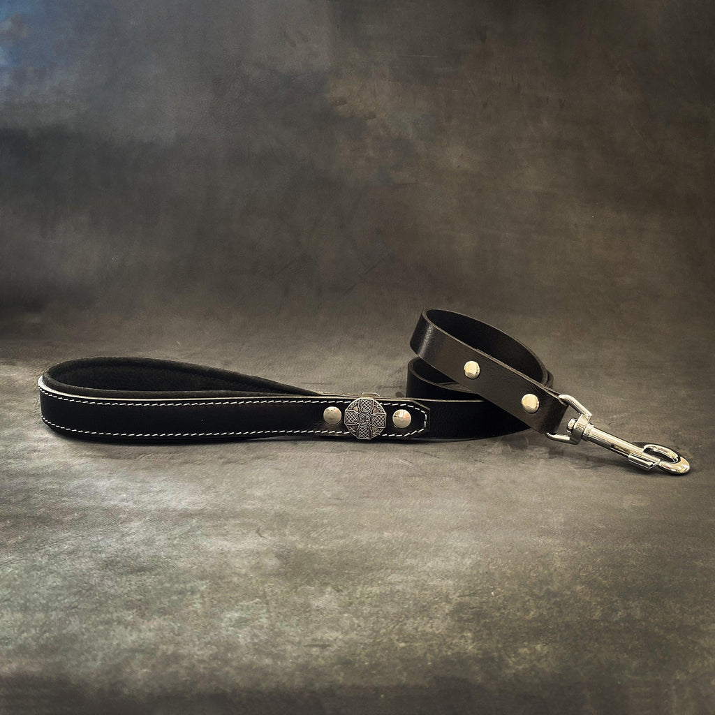 🐕‍🦺 Maximus Silver Leash 1” - Laisse Cuir Premium 110 cm