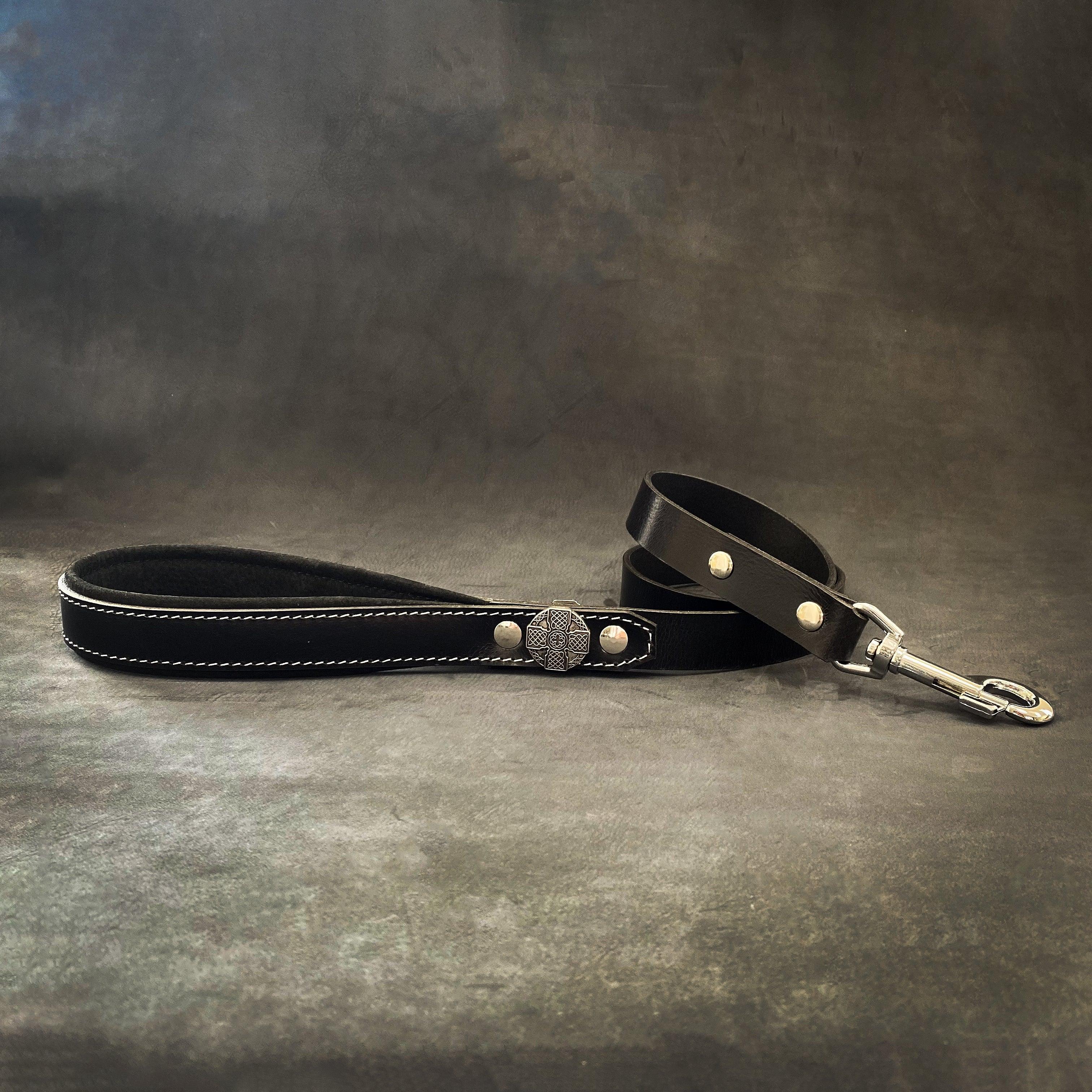 🐕‍🦺 Maximus Silver Leash 1” - Laisse Cuir Premium 110 cm