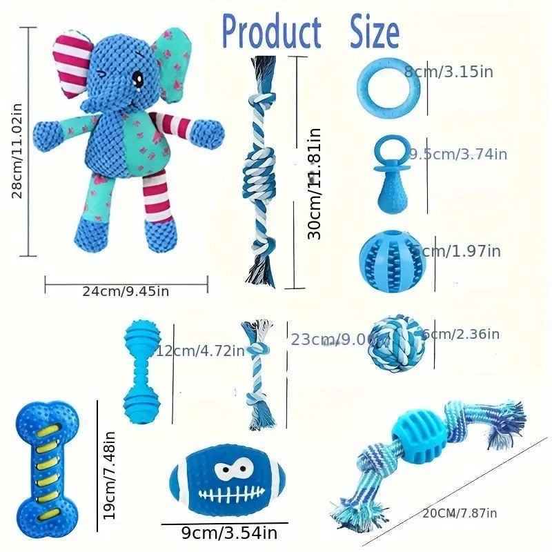 Dog 🐶 Series Dog Chew Toy Set - 16pcs (Jouets à Mâcher pour Petits Chiens)