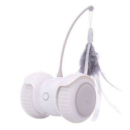 Jouet intelligent pour chat - Voiture interactive avec lumières, plumes et balles pour éveil sensoriel