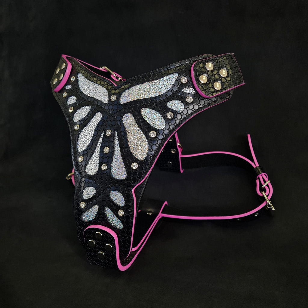 Collection Luxe Artisanal 🐶 Harnais Ariel - Cuir Premium & Motif Sirène Glitter (Fait Main en Europe)
