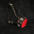 🐺 BESTIA “Eros” Muzzle Black & Red - Premium Leather Dog Muzzle for Strong Breeds | Handmade in Europe