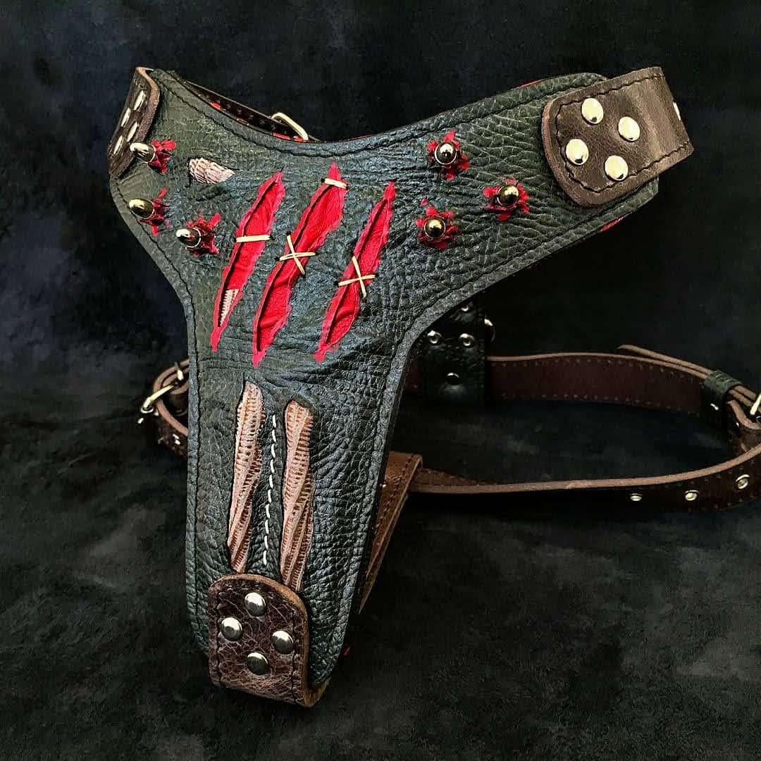 Luxe Artisanal Dog 🐺 HAUNTED HARNESS - Halloween Limited Edition (Fait Main en Europe)
