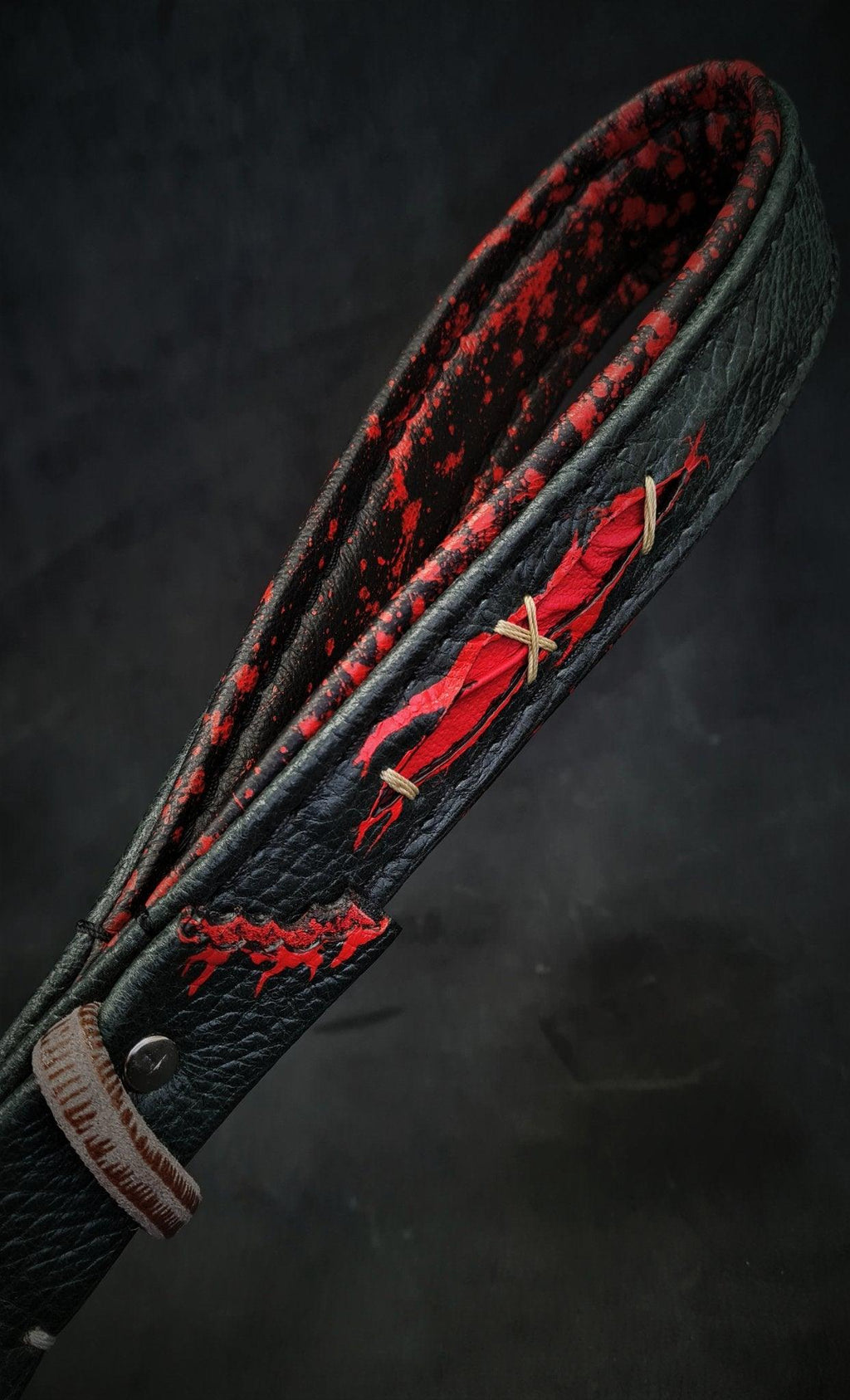 🖤👻 Haunted Leather Leash - Laisse Premium Elephant Pattern (100 cm)