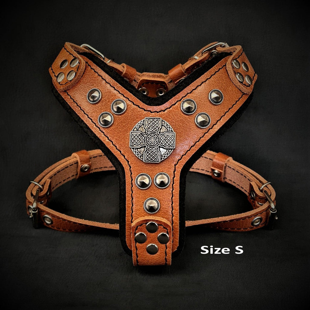Luxe Artisanal Dog 🐺 MAXIMUS HARNESS - Brown & Silver Edition (Fait Main en Europe)
