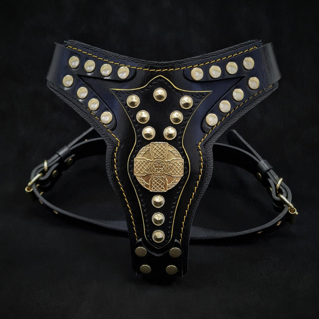 🐺 Harnais BESTIA “Maximus” V2 - Cuir Premium & Finition Laiton (Fait main en Europe)