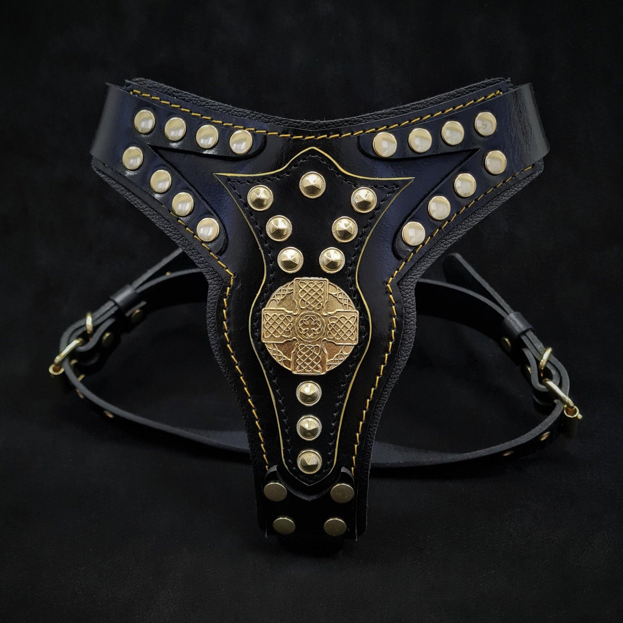 🐺 Harnais BESTIA “Maximus” V2 - Cuir Premium & Finition Laiton (Fait main en Europe)