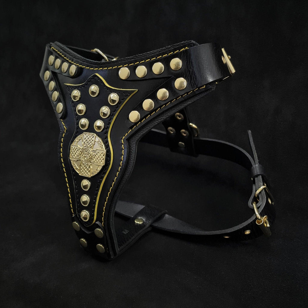 🐺 Harnais BESTIA “Maximus” V2 - Cuir Premium & Finition Laiton (Fait main en Europe)
