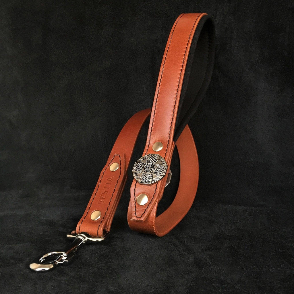 🖤 Maximus Silver Leash - Laisse Cuir 90 cm | Rivet Signature & Hardware Silver