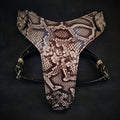 Luxe Artisanal Dog 🐺 BESTIA “Rock Python” - Harnais Cuir Véritable & Python‑Print Exclusif (Fait Main en Europe)