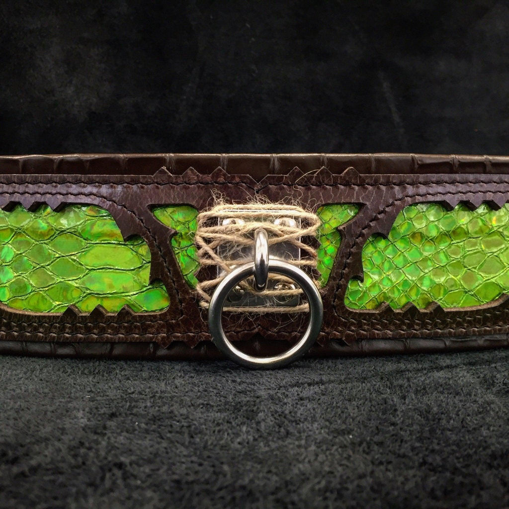 🐍 “Venom” Collar - Cuir Véritable & Snake Print | M –XXL