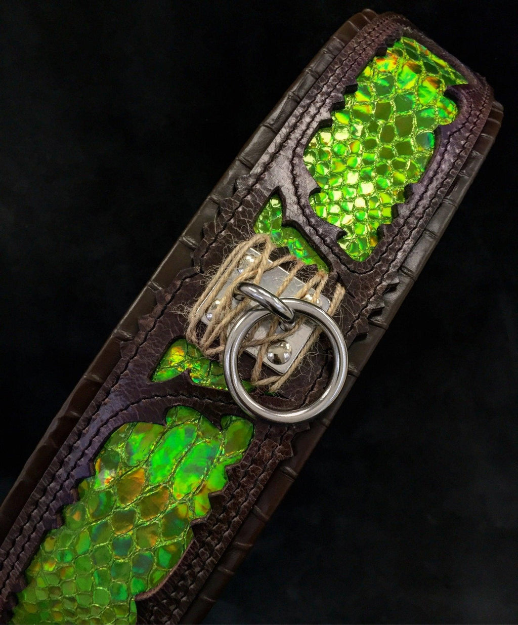 🐍 “Venom” Collar - Cuir Véritable & Snake Print | M –XXL