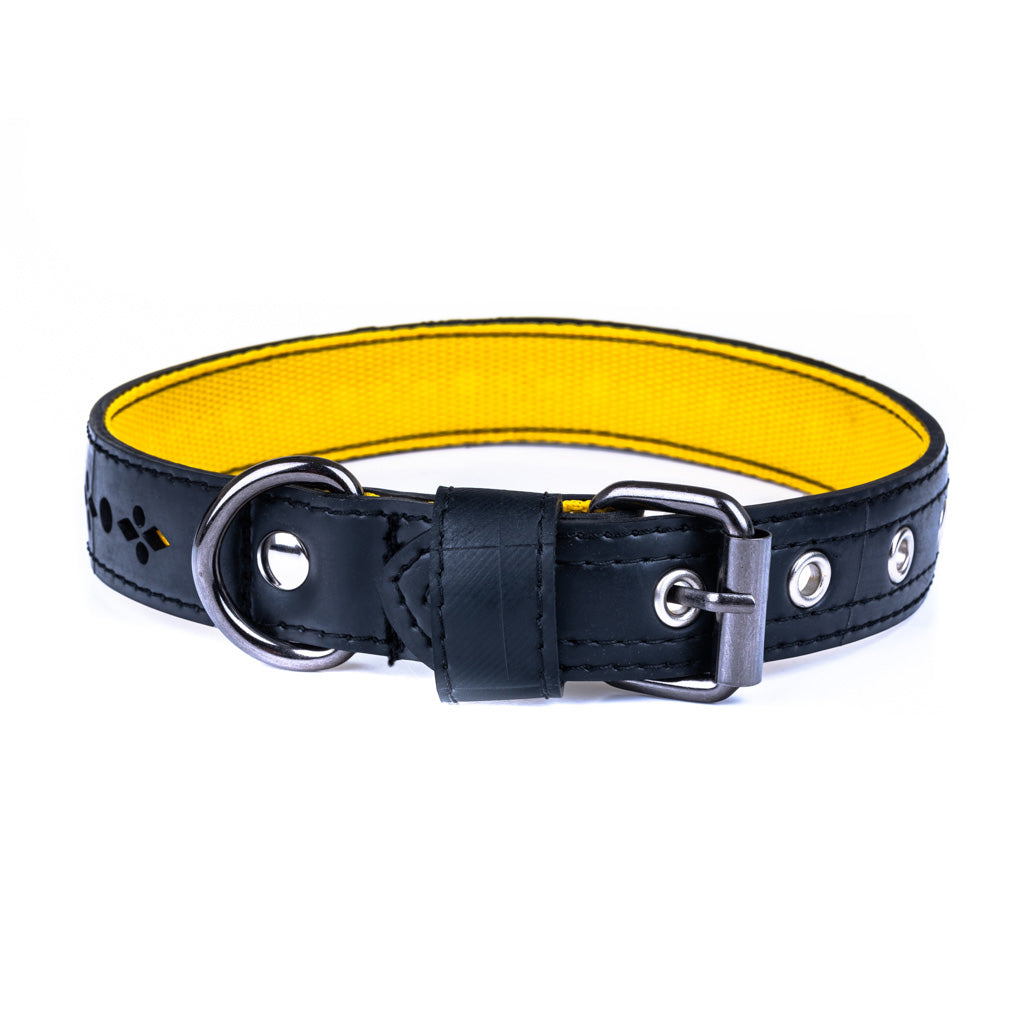 Eco‑Friendly/Vegan Premium 🐶 Collier Vegan Upcyclé - Caoutchouc Recyclé & Laiton Massif (Eco‑Friendly & Fait Main)